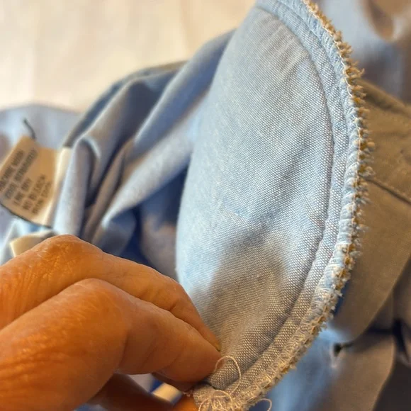 Vintage Capacity Blue Chambray Embroidered Shirt Size Medium - Picture 5 of 12